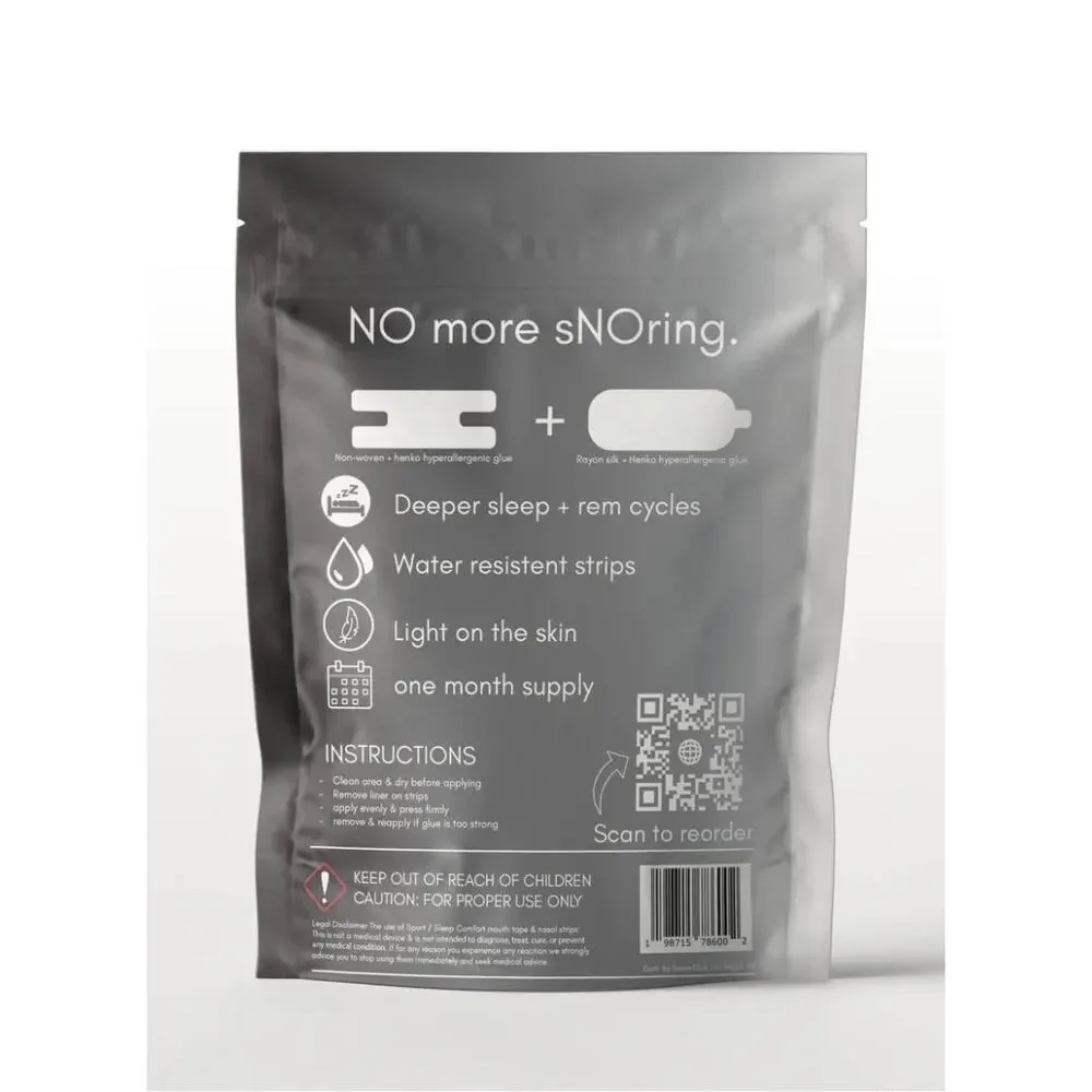 sNOre Mouth Tape & Nasal Strips - 30 day supply of each